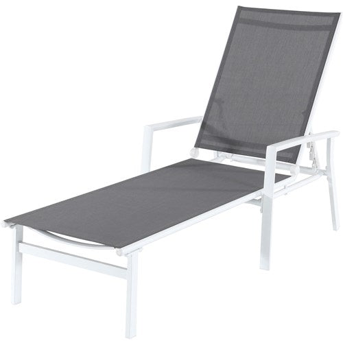 Mod Furniture - Aluminum Sling Chaise Lounge - White/Gray-United Backyard