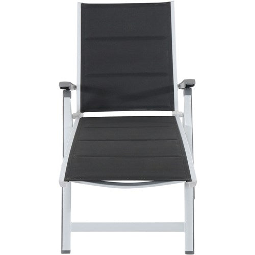 Mod Furniture - Aluminum Sling Folding Chaise Lounge - White/Gray-United Backyard