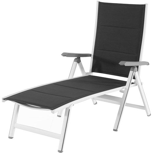 Mod Furniture - Aluminum Sling Folding Chaise Lounge - White/Gray-United Backyard