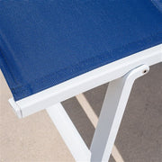 Mod Furniture - Aluminum Sling Folding Chaise Lounge - White/Navy-United Backyard