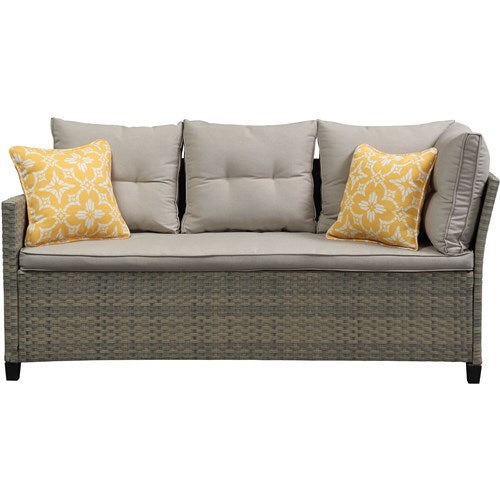 Mod Furniture - Amelia 3pc Set: Sectional Deep Seating Set with Chow Table - Grey-United Backyard