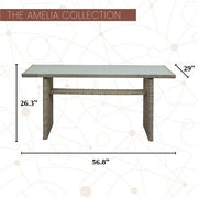 Mod Furniture - Amelia 3pc Set: Sectional Deep Seating Set with Chow Table - Grey-United Backyard
