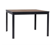 Mod Furniture - Asher 5pc Dining Set: 4 Faux Wood Aluminum Chairs and 43" Slat Table - Brown/Grey-United Backyard