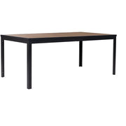 Mod Furniture - Asher7pc Dining Set: 6 Faux Wood Aluminum Chairs and 71"x40" Slat Table - Brown/Grey-United Backyard