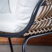 Mod Furniture - Bali 3pc Seating Set: 2 Steel Side Chairs, Accent Table - Steel/White-United Backyard