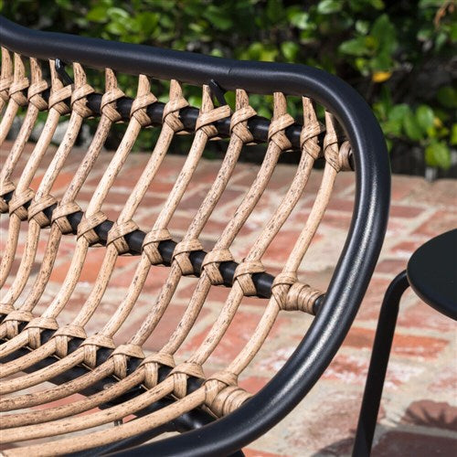 Mod Furniture - Bali 3pc Seating Set: 2 Steel Side Chairs, Accent Table - Steel/White-United Backyard