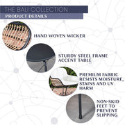 Mod Furniture - Bali 4pc Fire Pit: 2 Chairs w/Pillows, Side Table, Gas Fire Pit - White/Gray-United Backyard