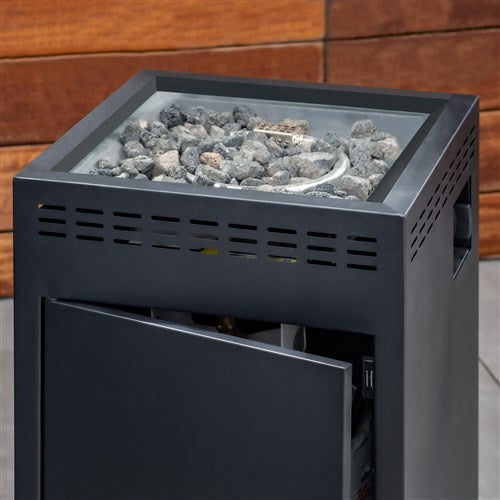 Mod Furniture - Bali 4pc Fire Pit: 2 Chairs w/Pillows, Side Table, Gas Fire Pit - White/Gray-United Backyard