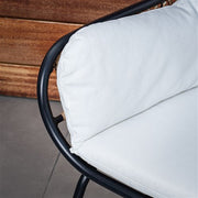 Mod Furniture - Bali 4pc Fire Pit: 2 Chairs w/Pillows, Side Table, Gas Fire Pit - White/Gray-United Backyard