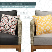 Mod Furniture - Blake 4pc Set: 2 Side Bucket Chairs, Sofa, and Faux Wood Coffee Table - Black/Faux Wood-United Backyard