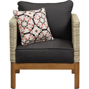 Mod Furniture - Blake 4pc Set: 2 Side Bucket Chairs, Sofa, and Faux Wood Coffee Table - Black/Faux Wood-United Backyard