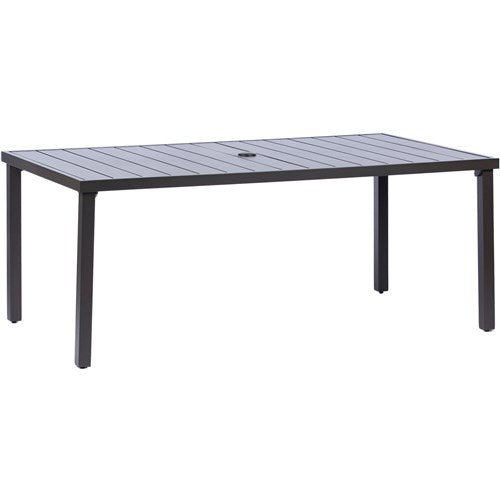 Mod Furniture - Carter 7pc Dining: 7 Slat Alum Chairs and Slat Top Table - Brown/Grey-United Backyard