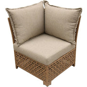 Mod Furniture - Emma 5pc Seating Set: 2 Corners, 2 Armless Chairs, Ottoman - Tan/Grey-United Backyard