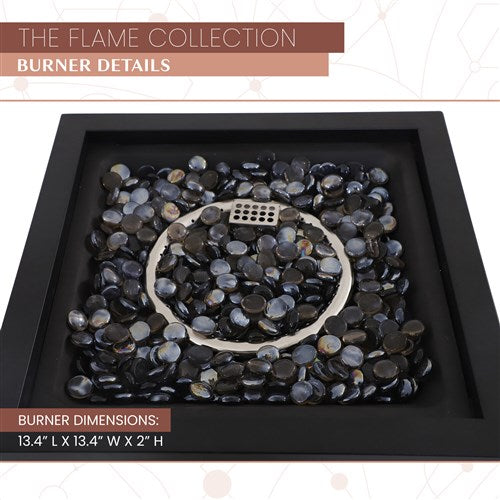 Mod Furniture - Flame Steel Gas Fire Pit with Lava Rocks - Steel/Grey-United Backyard