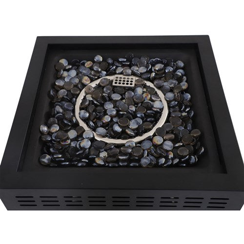 Mod Furniture - Flame Steel Gas Fire Pit with Lava Rocks - Steel/Grey-United Backyard