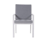 Mod Furniture - Greyson 7pc Dining Set: 6 Cushioned Aluminum Chairs and 70"x40" Slat Table - Grey/White-United Backyard