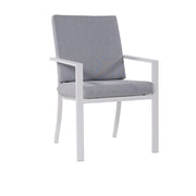Mod Furniture - Greyson 7pc Dining Set: 6 Cushioned Aluminum Chairs and 70"x40" Slat Table - Grey/White-United Backyard