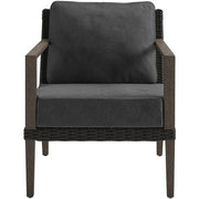 Mod Furniture - Harlow 5pc Seating Set: 2 Arm Chairs, Sofa, Coffee Table, Side Table - Grey/Brown-United Backyard