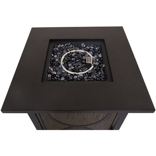 Mod Furniture - Heatside Steel Sling Gas Fire Pit with Lava Rocks - Tan/Bronze-United Backyard