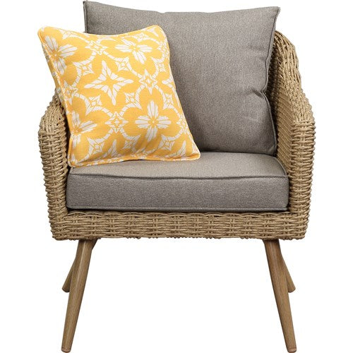 Mod Furniture - Jaden 4pc Set: 2 Side Chairs, Sofa, and Faux Wood Coffee Table - Grey/Faux Wood-United Backyard