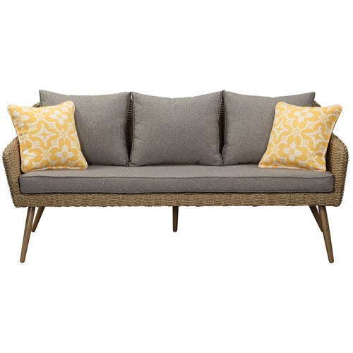 Mod Furniture - Jaden 4pc Set: 2 Side Chairs, Sofa, and Faux Wood Coffee Table - Grey/Faux Wood-United Backyard