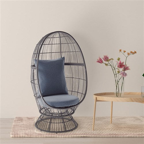 Mod Furniture - Kayla Steel Stationary Egg Chair with Cushion - Grey-United Backyard