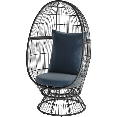 Mod Furniture - Kayla Steel Stationary Egg Chair with Cushion - Grey-United Backyard