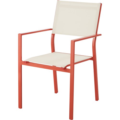 Mod Furniture- Luna 5pc: 4 Sling Dining Chairs, 41" Slat Table - Coral-United Backyard