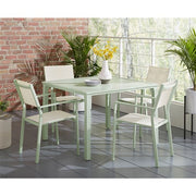Mod Furniture - Luna 5pc: 4 Sling Dining Chairs, 41" Slat Table - Mint-United Backyard