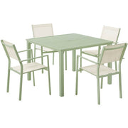 Mod Furniture - Luna 5pc: 4 Sling Dining Chairs, 41" Slat Table - Mint-United Backyard