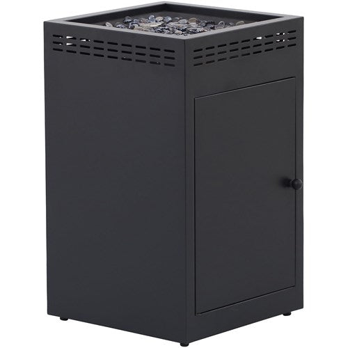 Mod Furniture - Montauk 4pc Fire Pit: 2 Chairs w/Pillow, Side Table, Gas Fire Pit - Navy-United Backyard