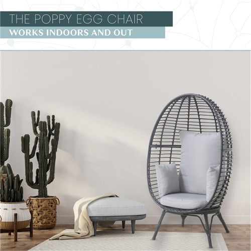 Mod Furniture - Poppy Stationary Egg Chair - Grey/Grey-United Backyard