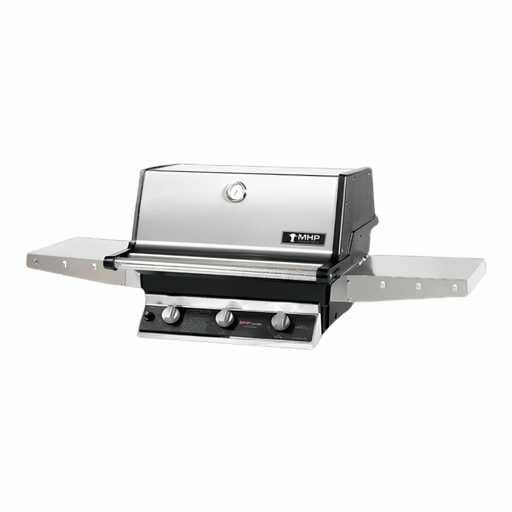 Modern Home Products - Stainless Steel Tri-Burn Gas Grill Head With 2 Shelves-United Backyard