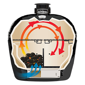 Primo - Oval XXL 500 All-In-One Ceramic Charcoal Grill-United Backyard