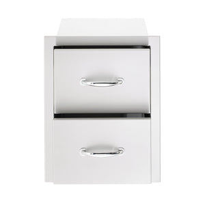 Summerset - 17" Stainless Steel Double Drawer with Masonry Frame Return-United Backyard