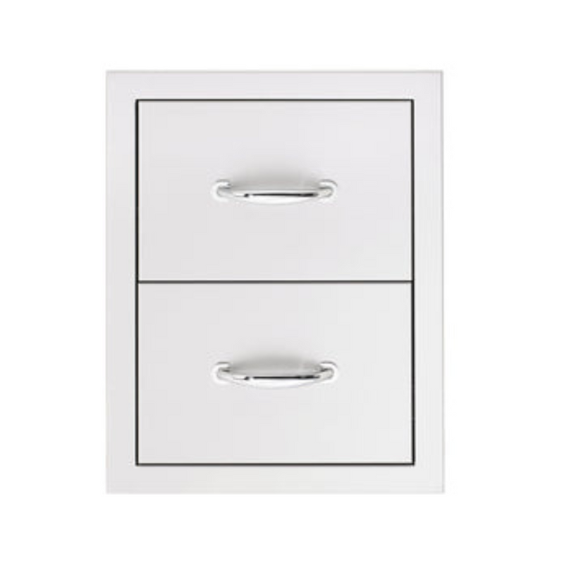 Summerset - 17" Stainless Steel Double Drawer with Masonry Frame Return-United Backyard