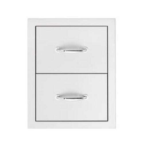 Summerset - 17" Stainless Steel Double Drawer with Masonry Frame Return-United Backyard