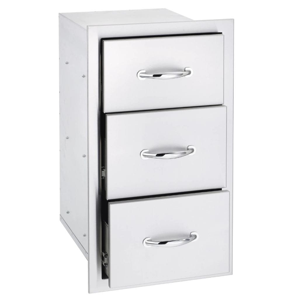 Summerset - 17" Stainless Steel Flush Mount Single/Double/Triple Access Drawer-United Backyard