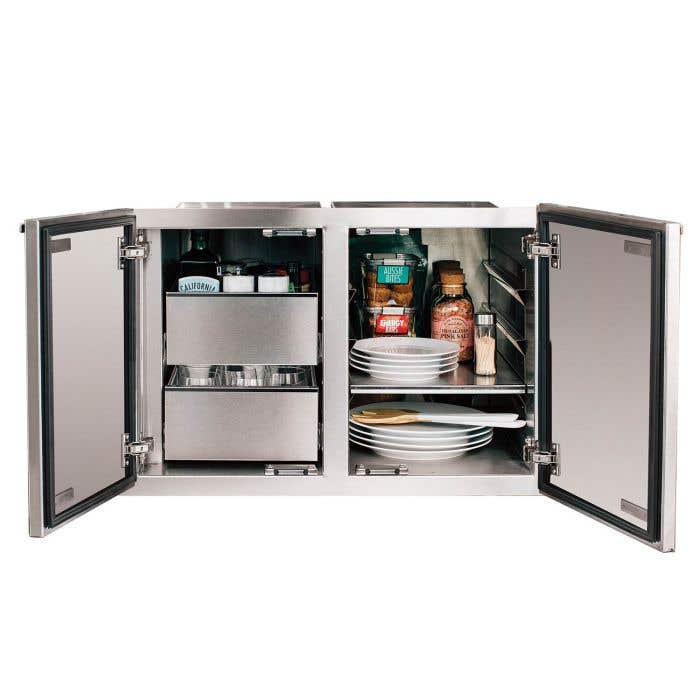 Summerset - 36" Stainless Steel 2-Drawer Dry Storage Pantry & Enclosed Cabinet Combo-United Backyard