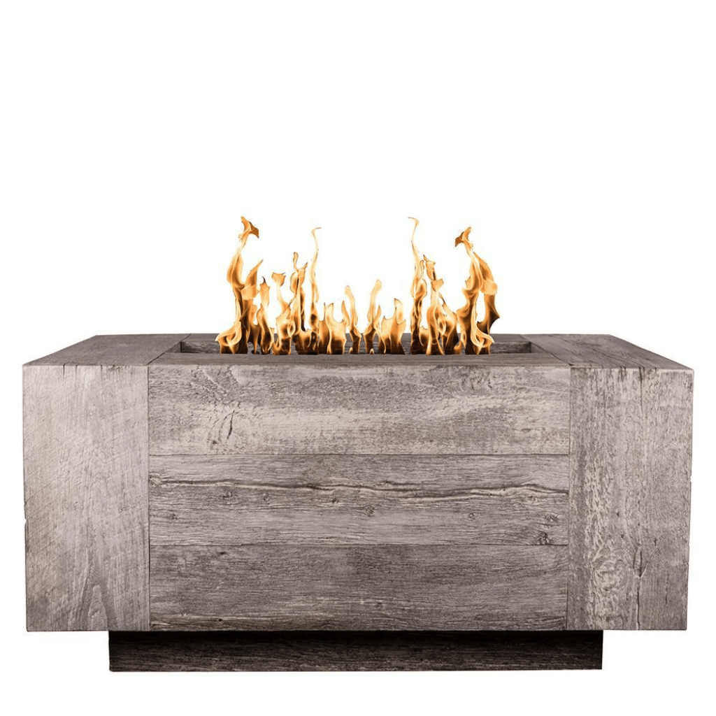 The Outdoor Plus - 120" Catalina GFRC Wood Grain Concrete Rectangle Gas Fire Pit-United Backyard