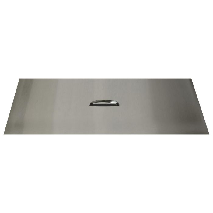 The Outdoor Plus - 14" x 104" Rectangular Stainless Steel Cover - Stainless Steel Handle-United Backyard