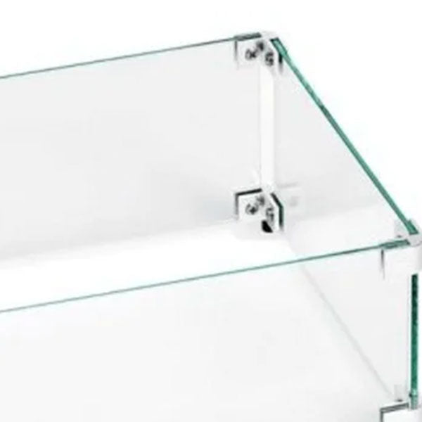 The Outdoor Plus - 14" x 94" X 8" Rectangular Glass Wind Guard ¼" - Tempered Glass with Polished Edges-United Backyard