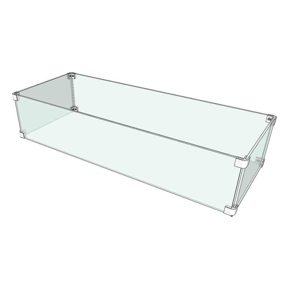 The Outdoor Plus - 14" x 94" X 8" Rectangular Glass Wind Guard ¼" - Tempered Glass with Polished Edges-United Backyard