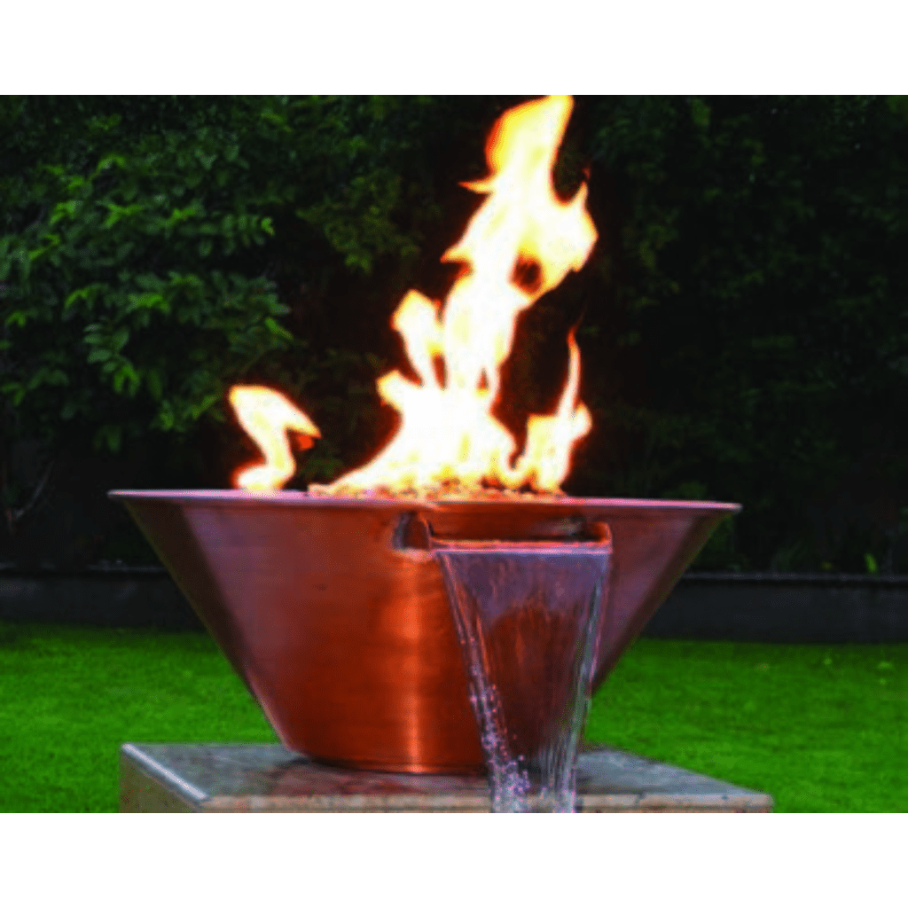 The Outdoor Plus - 24" Cazo Hammered Copper Round Fire & Water Bowl-United Backyard