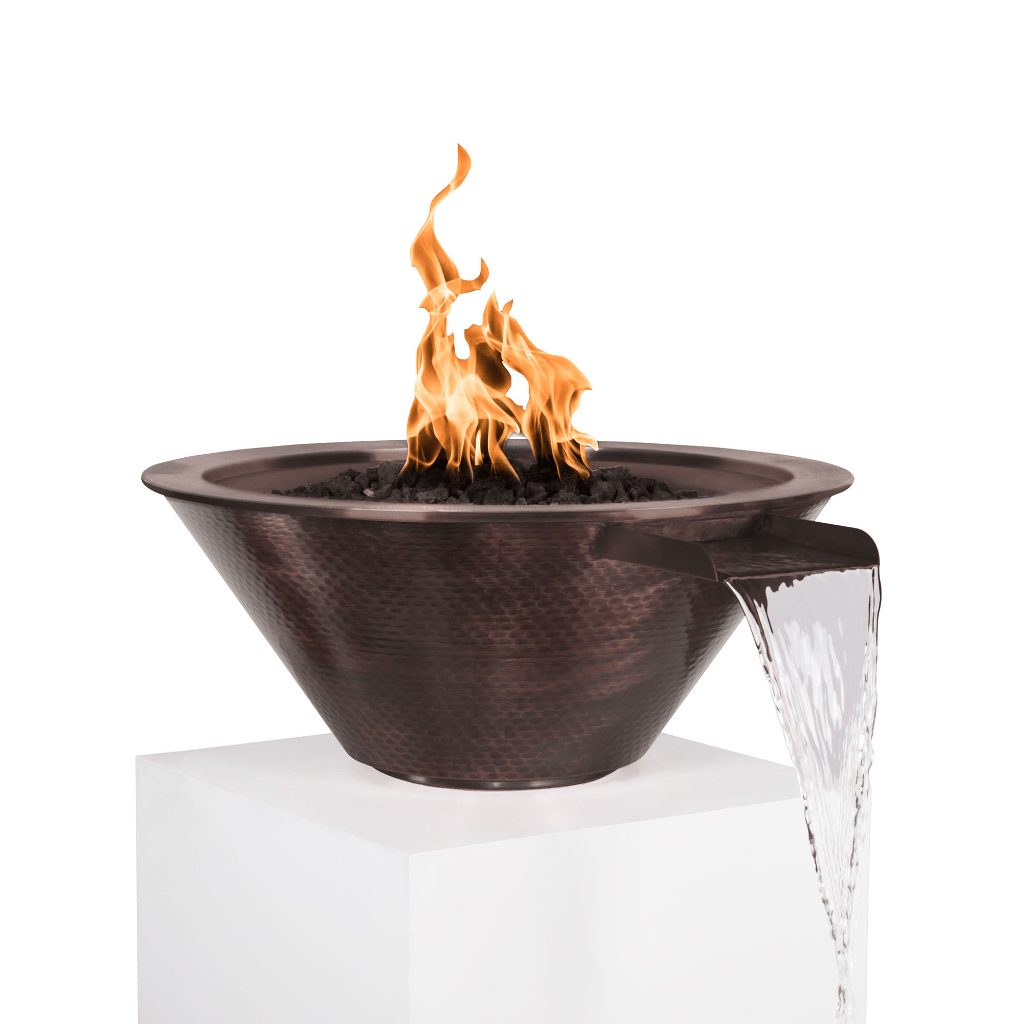 The Outdoor Plus - 24" Cazo Hammered Copper Round Fire & Water Bowl-United Backyard