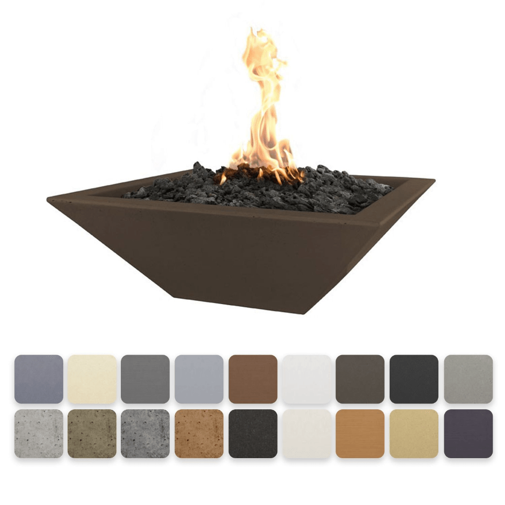 The Outdoor Plus- 24" Maya GFRC Concrete Square Fire Bowl-United Backyard