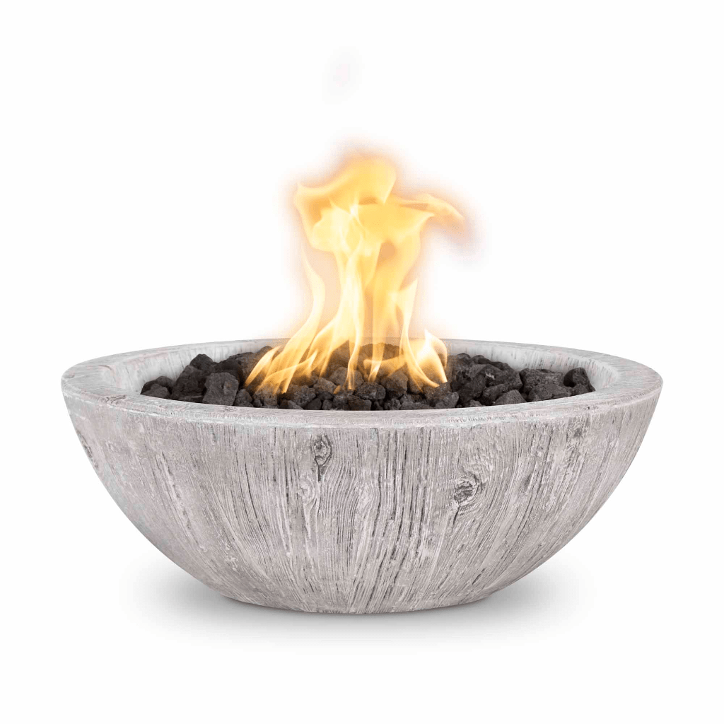 The Outdoor Plus - 27" Sedona GFRC Wood Grain Concrete Round Fire Bowl-United Backyard