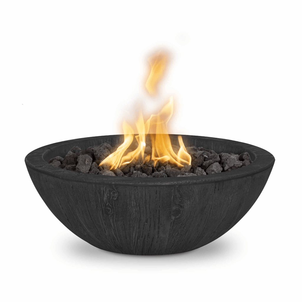 The Outdoor Plus - 27" Sedona GFRC Wood Grain Concrete Round Fire Bowl-United Backyard