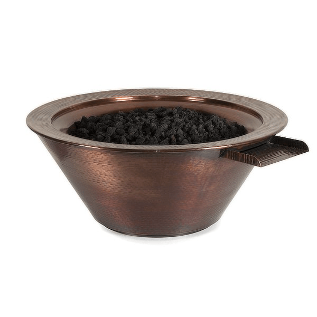 The Outdoor Plus - 30" Cazo Hammered Copper Round Fire & Water Bowl-United Backyard