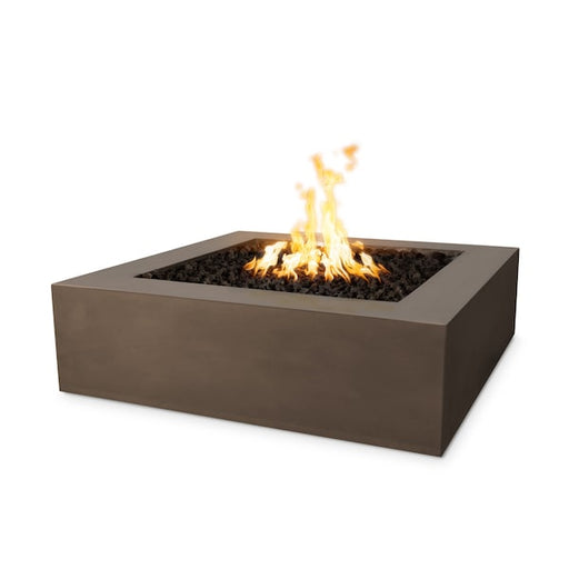 The Outdoor Plus - 36" Square Quad Fire Pit, GFRC Concrete, Low Voltage Electronic Ignition, Liquid Propane - Chocolate-United Backyard